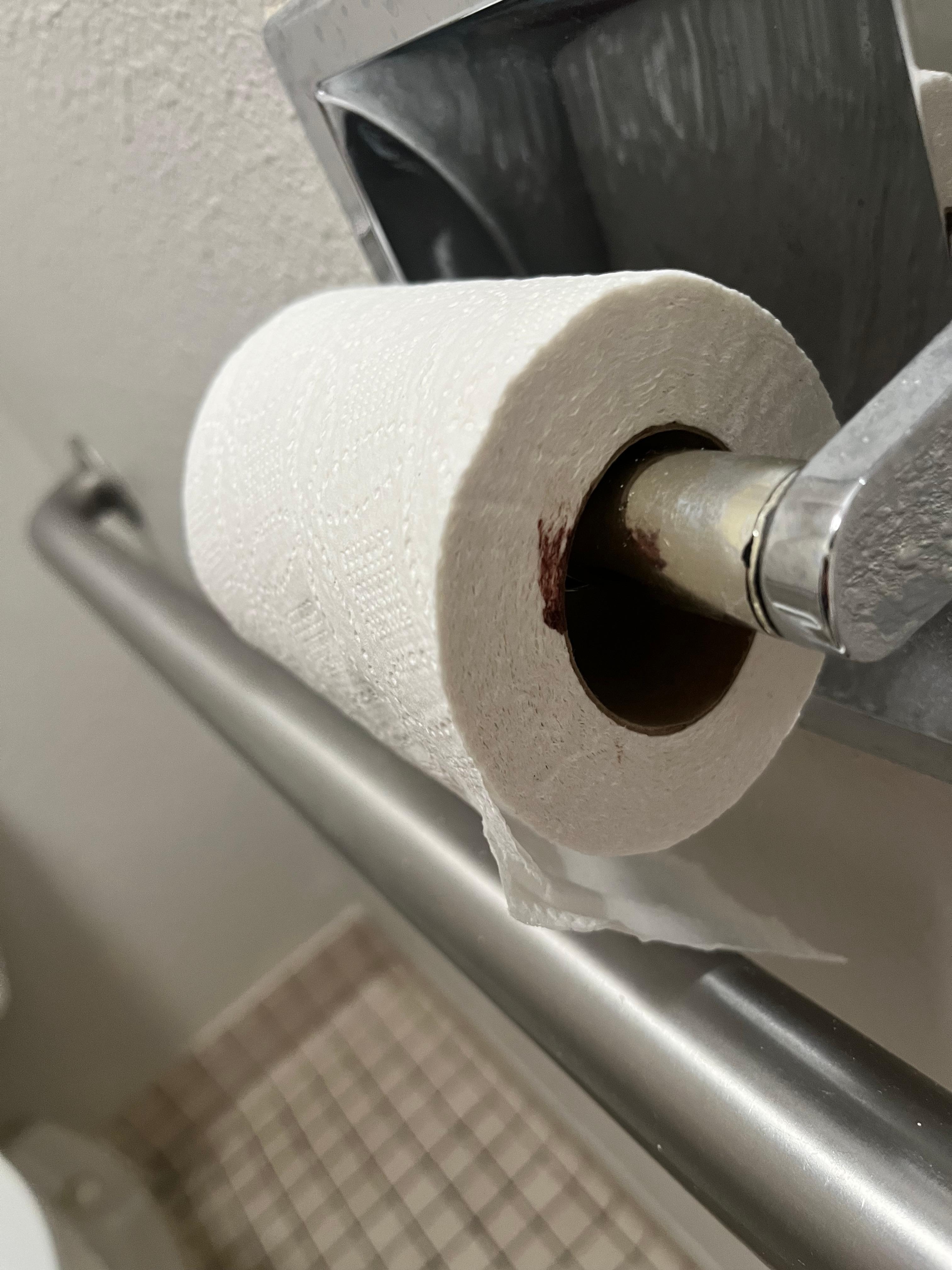 Blood on toilet paper