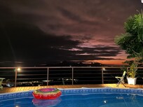 Sunset from the balcony (contrasting clouds)