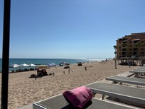 Lounge chairs overlooking the beach