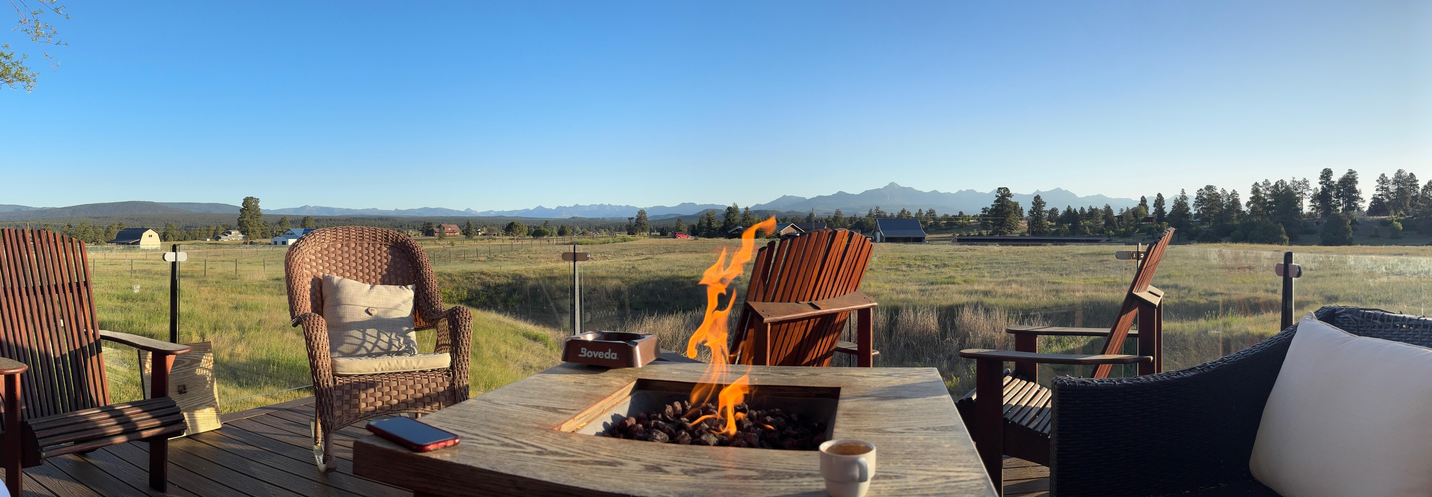The fire pit was awesome in the morning.