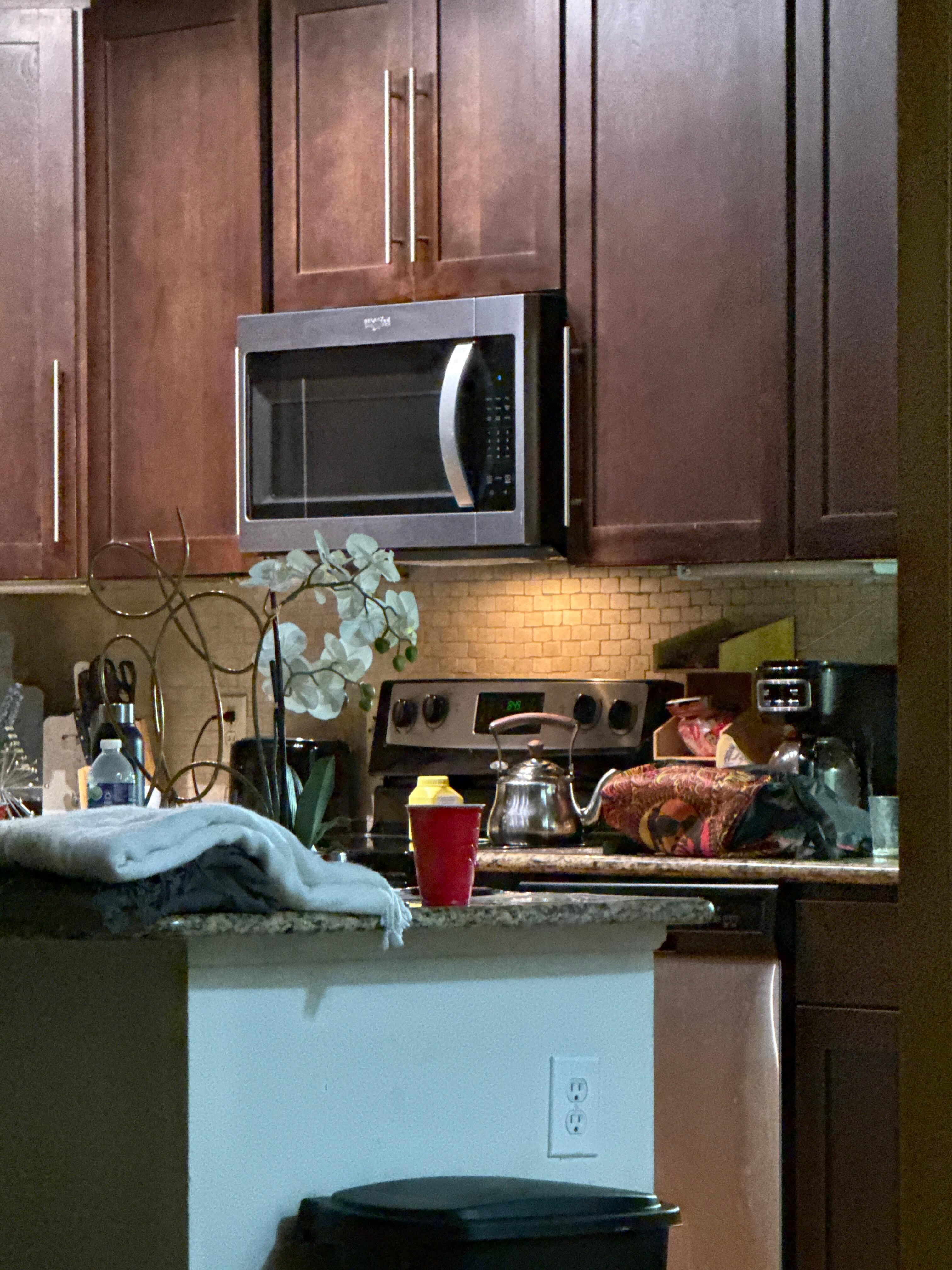 View of kitchen from master bedroom.
