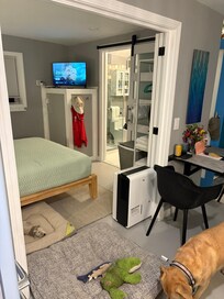 Bedroom and bathroom