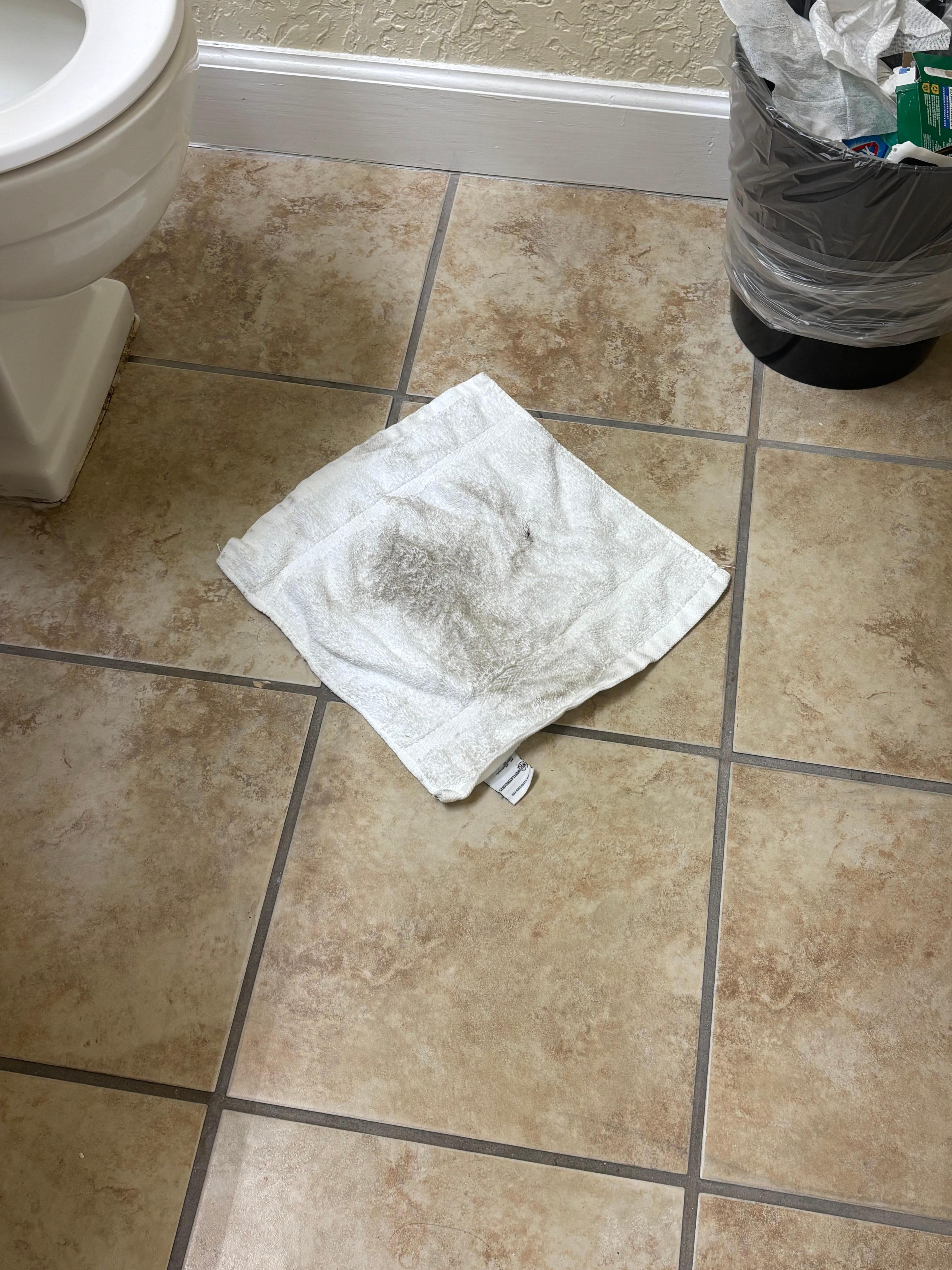 When I wiped up water on the floor, it left filth on the washcloth.
