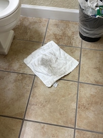 When I wiped up water on the floor, it left filth on the washcloth.