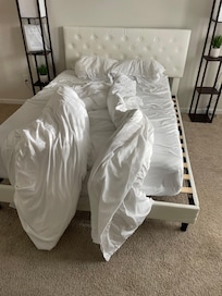 Double mattress on queen frame. Was supposed to be a king