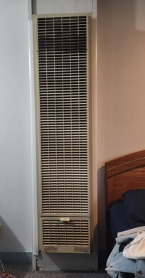 The heater was rusted and filthy.