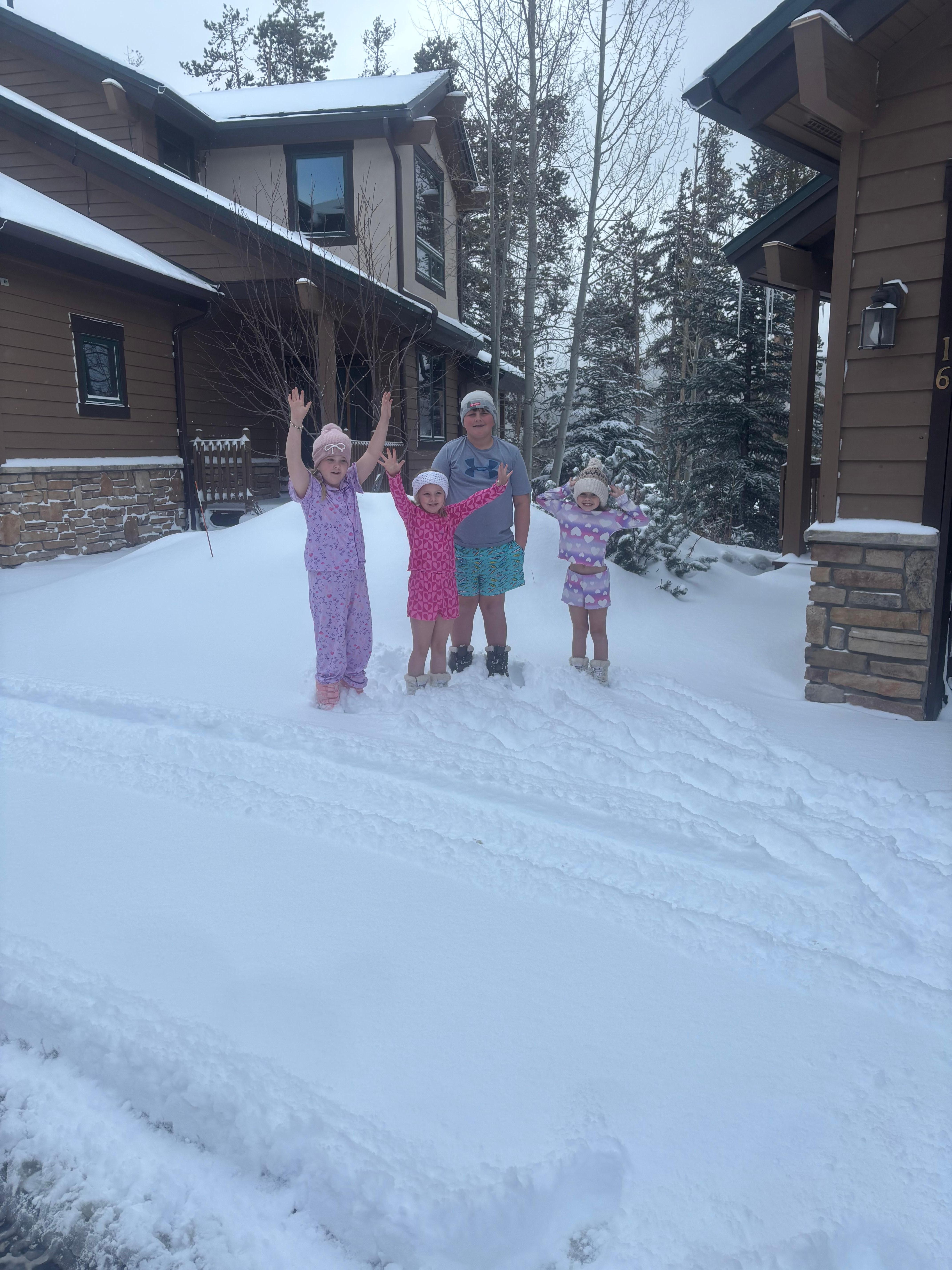 Had big snow and neighborhood had great play areas