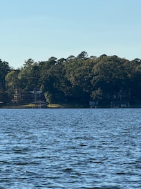 Just across the water