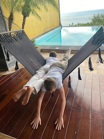 Upper pool, palapa, hammock!