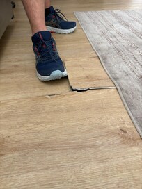 The floor is completely damaged