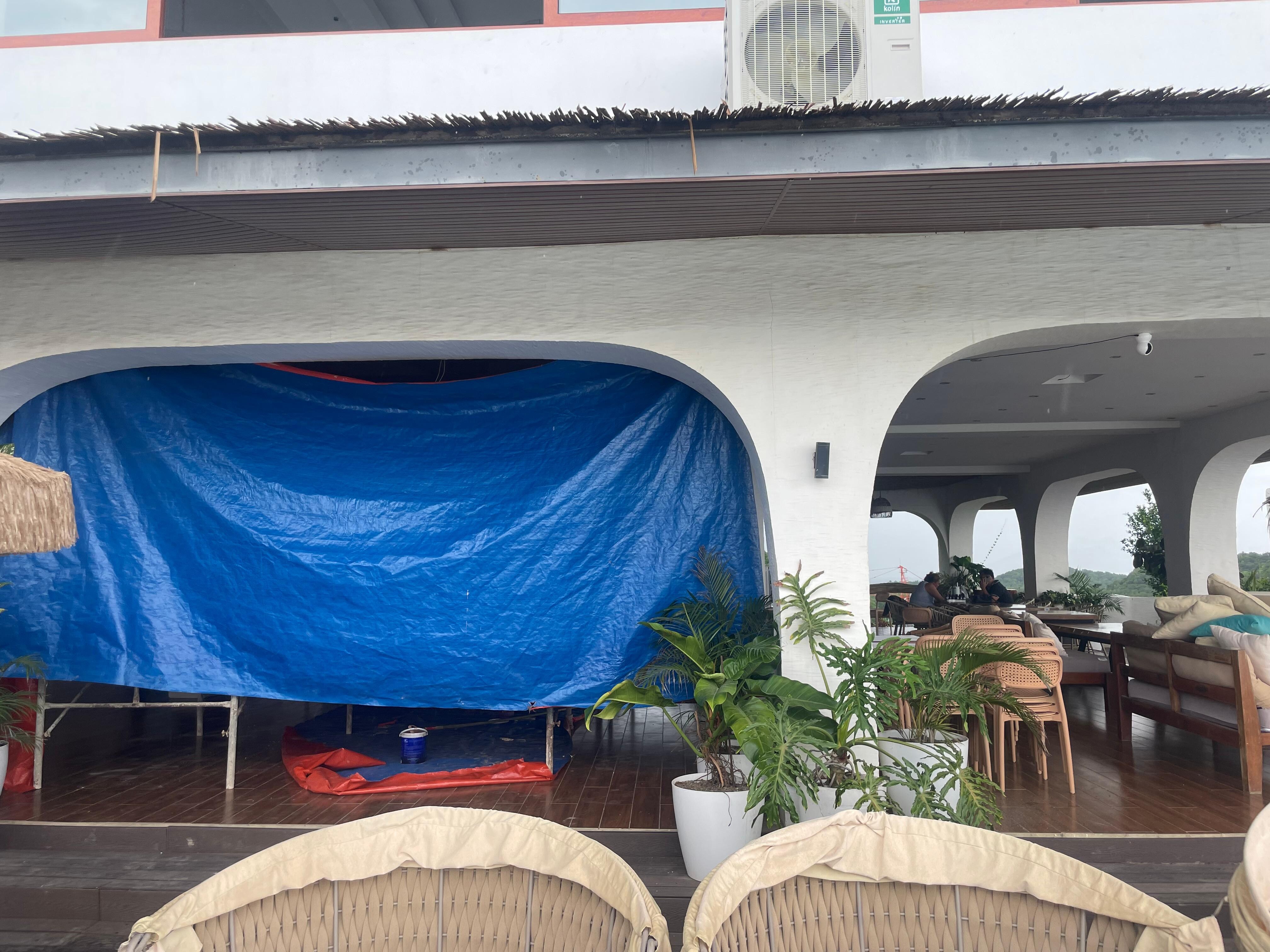 Building work inside the hotel