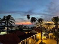 Rooftop view at sunset