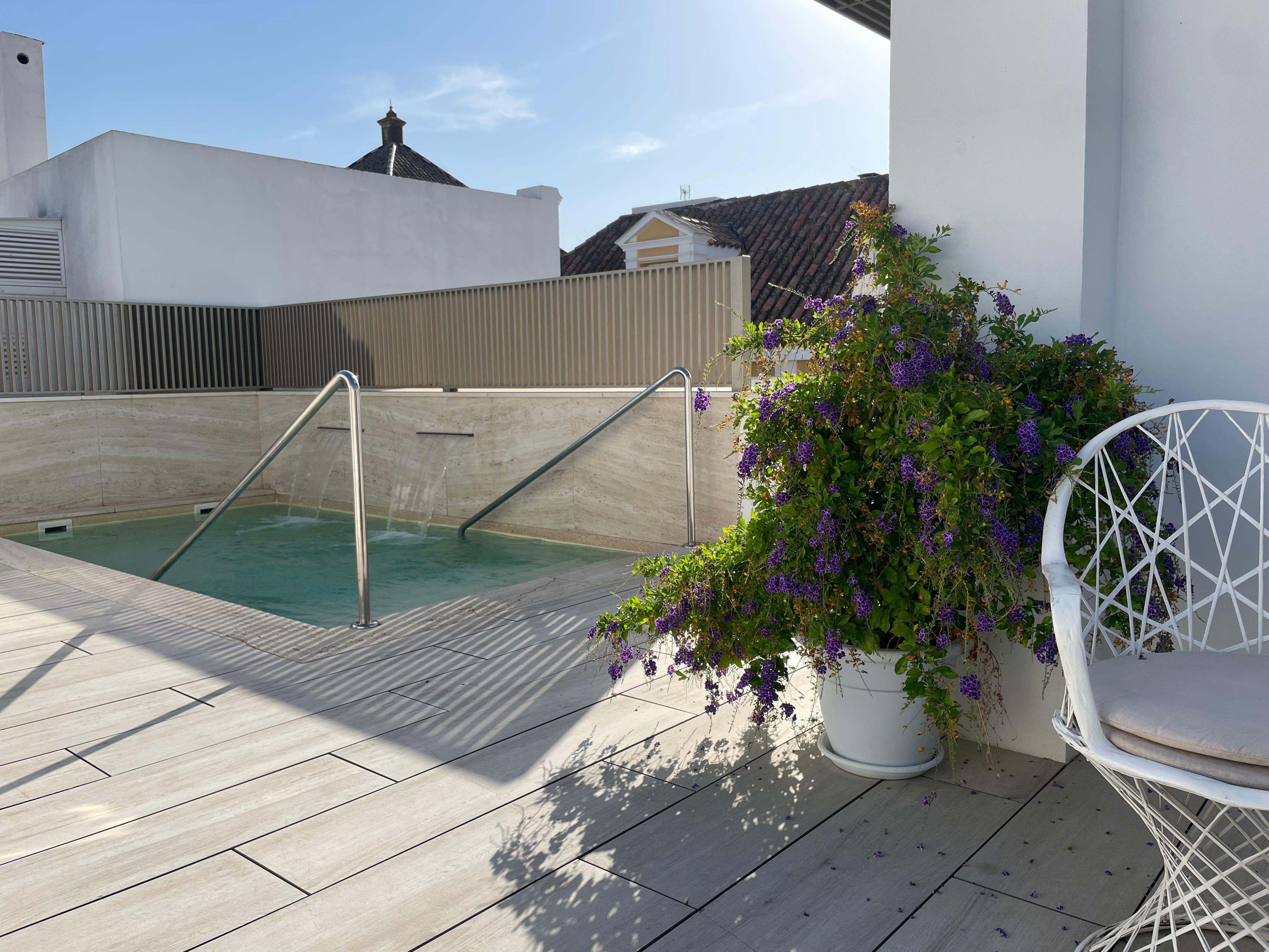 The rooftop terrace with pool which was very clean