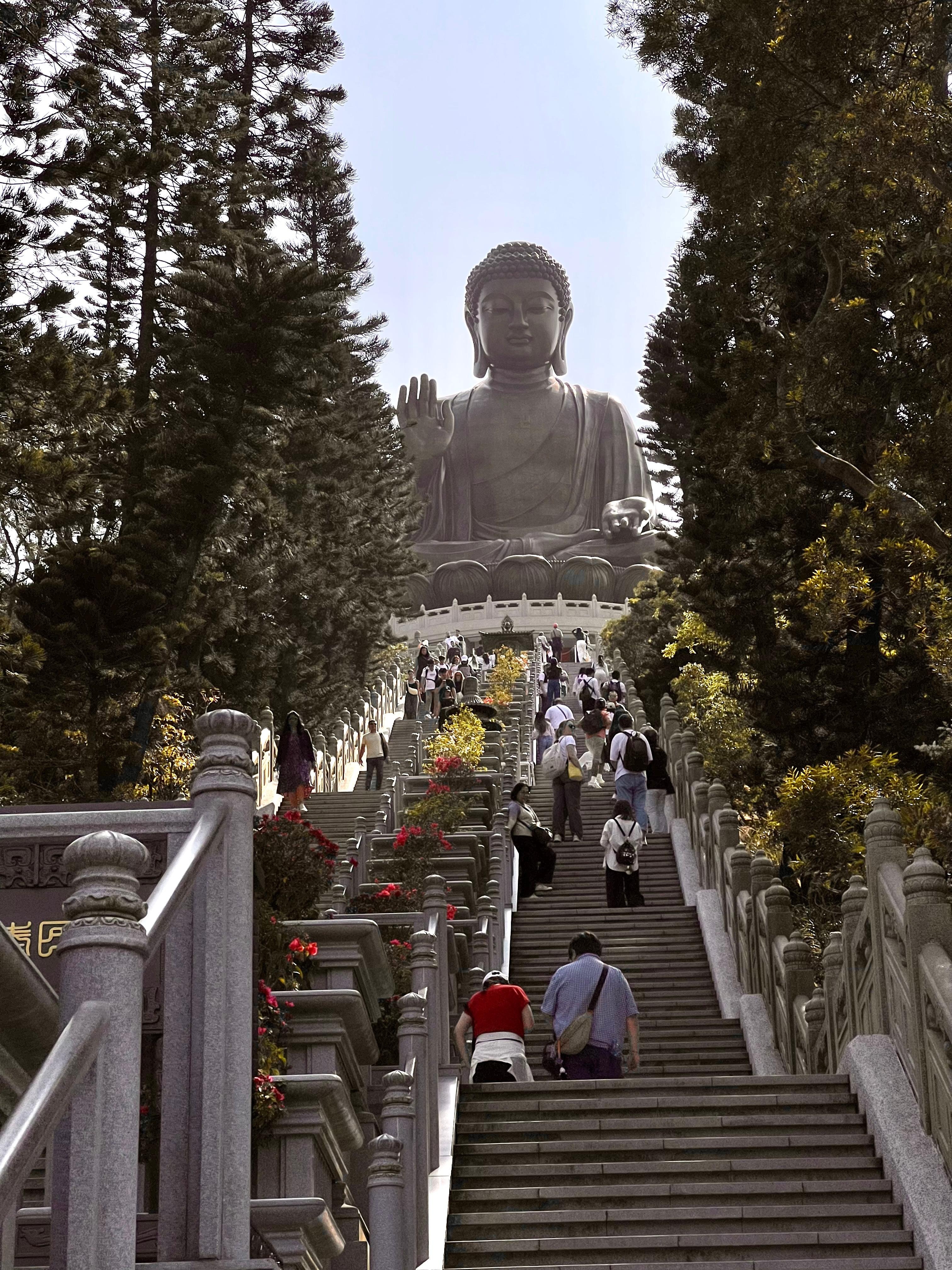 大嶼山天壇大佛～搭乘酒店每隔30分鐘的免費接駁車、可以直達東涌、再轉車前往禮佛