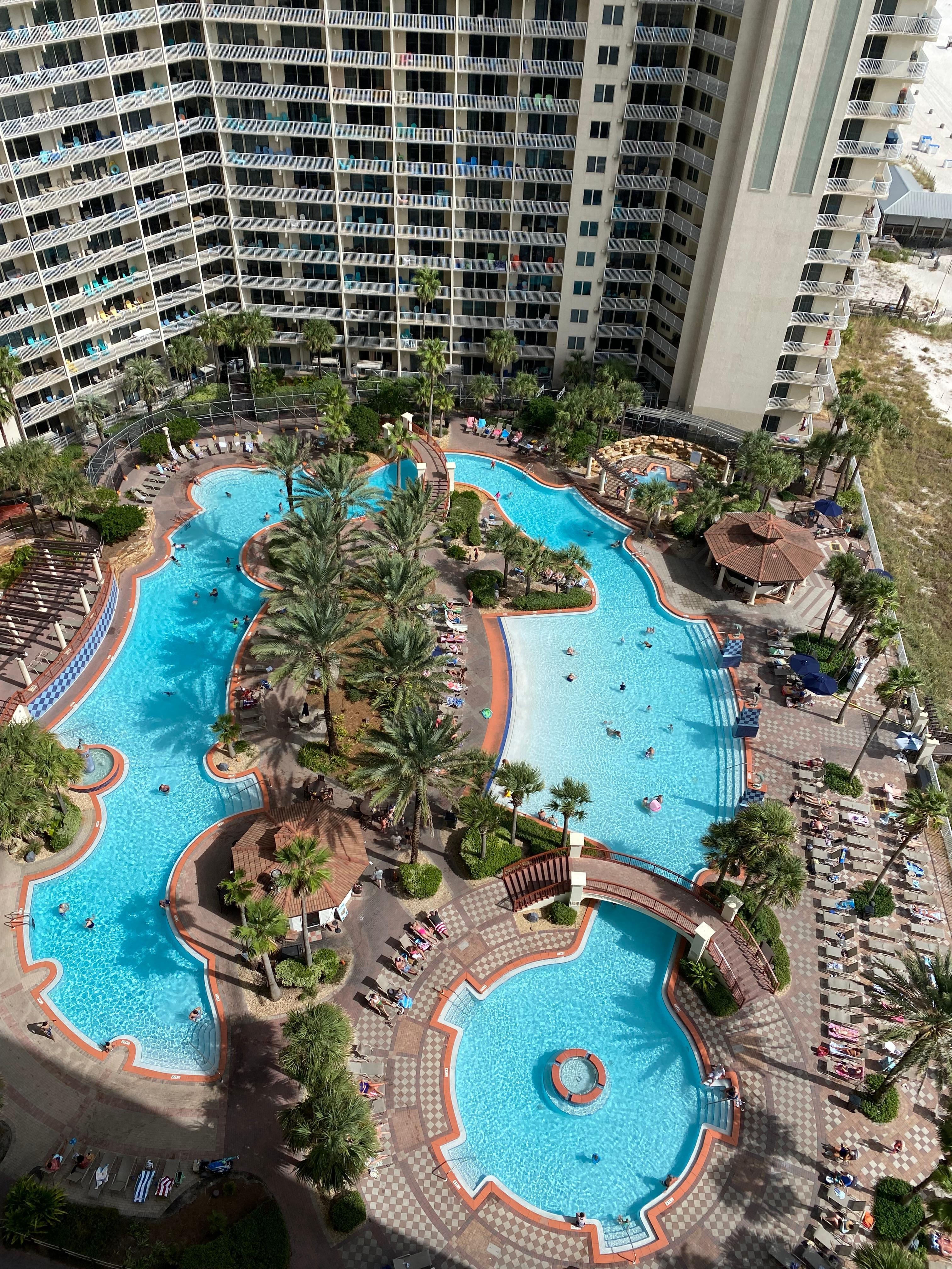 Photo taken from balcony, ocean is viewable! Nice rental for 3 maybe 4?