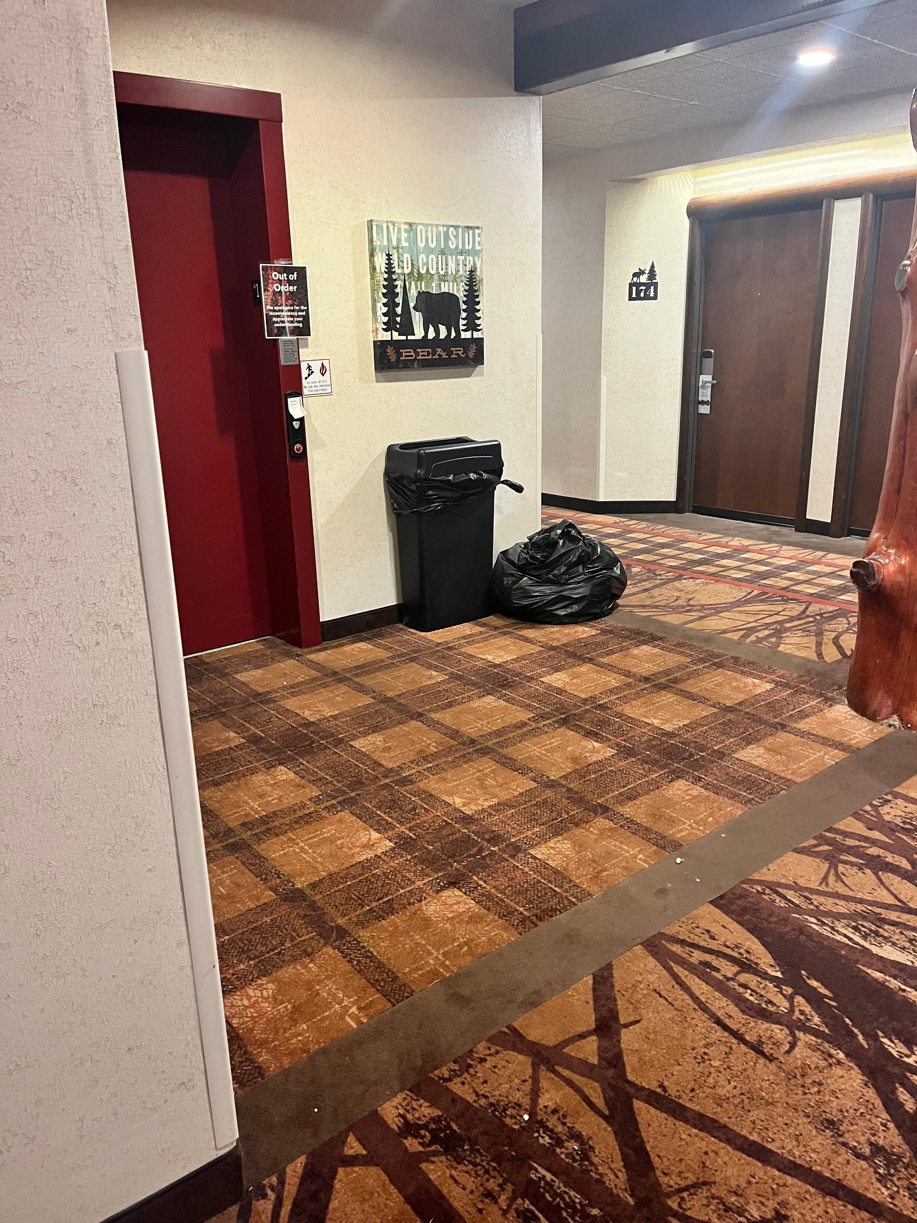 Trash left on the floor, left for several days