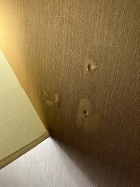 Wall by bed