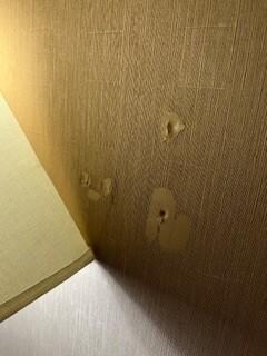 Wall by bed