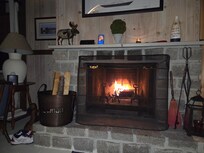 We enjoyed the cozy fireplace.