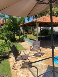 Área de lazer com uma tranquilidade para relaxar