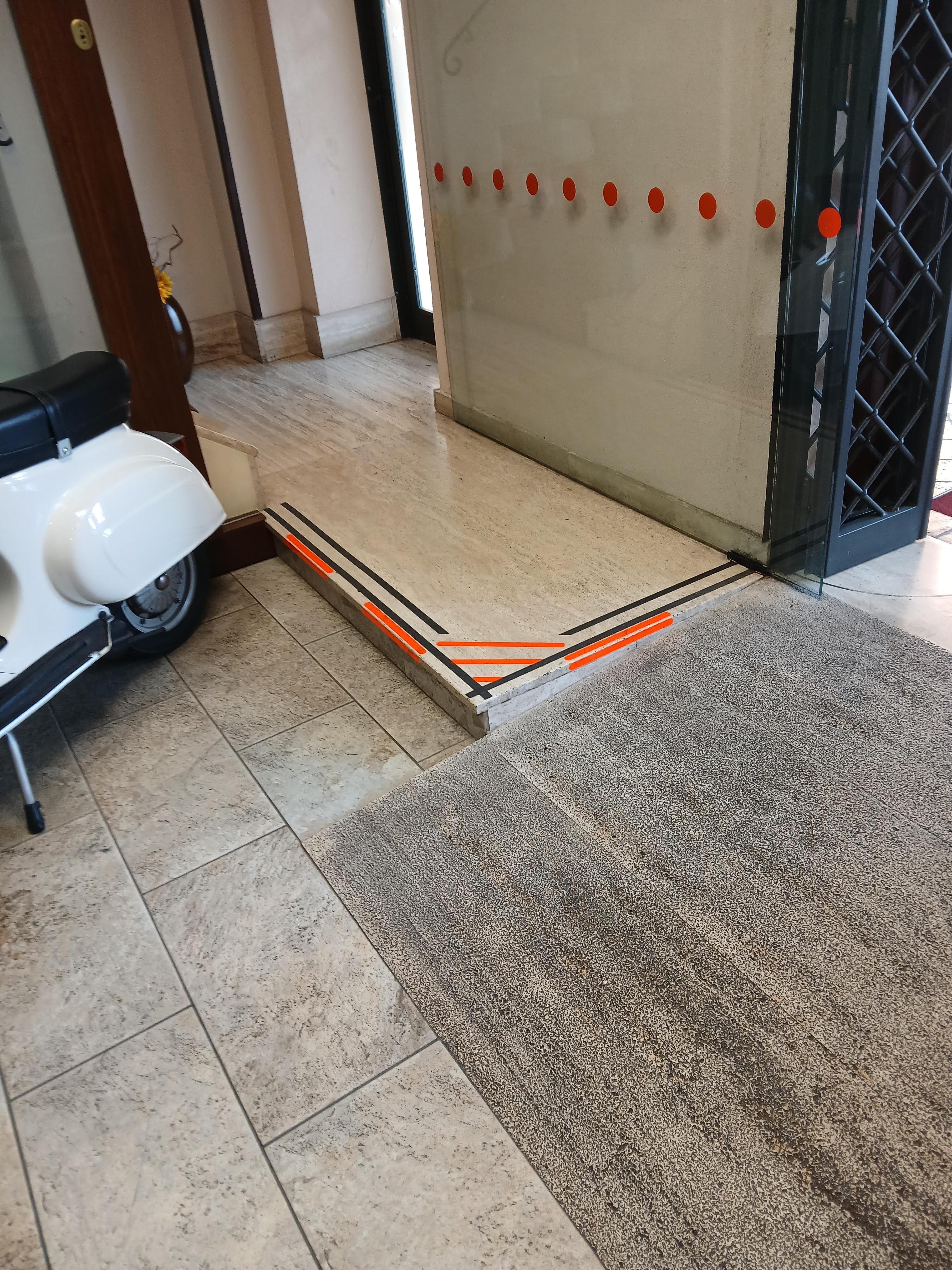 Uneven entrance at the hotel