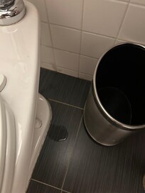 The toilet around 5 pm.