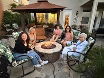 Enjoying the evening around the fire pit