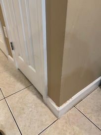 Unknown substance running down the wall.