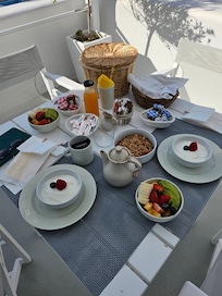 Second day breakfast delivered to our patio.