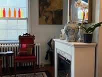 View from the cozy couch.