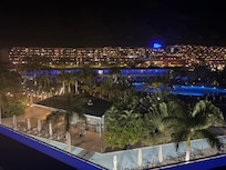 View from our balcony Building one, third floor.