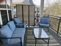 Patio with privacy screen.