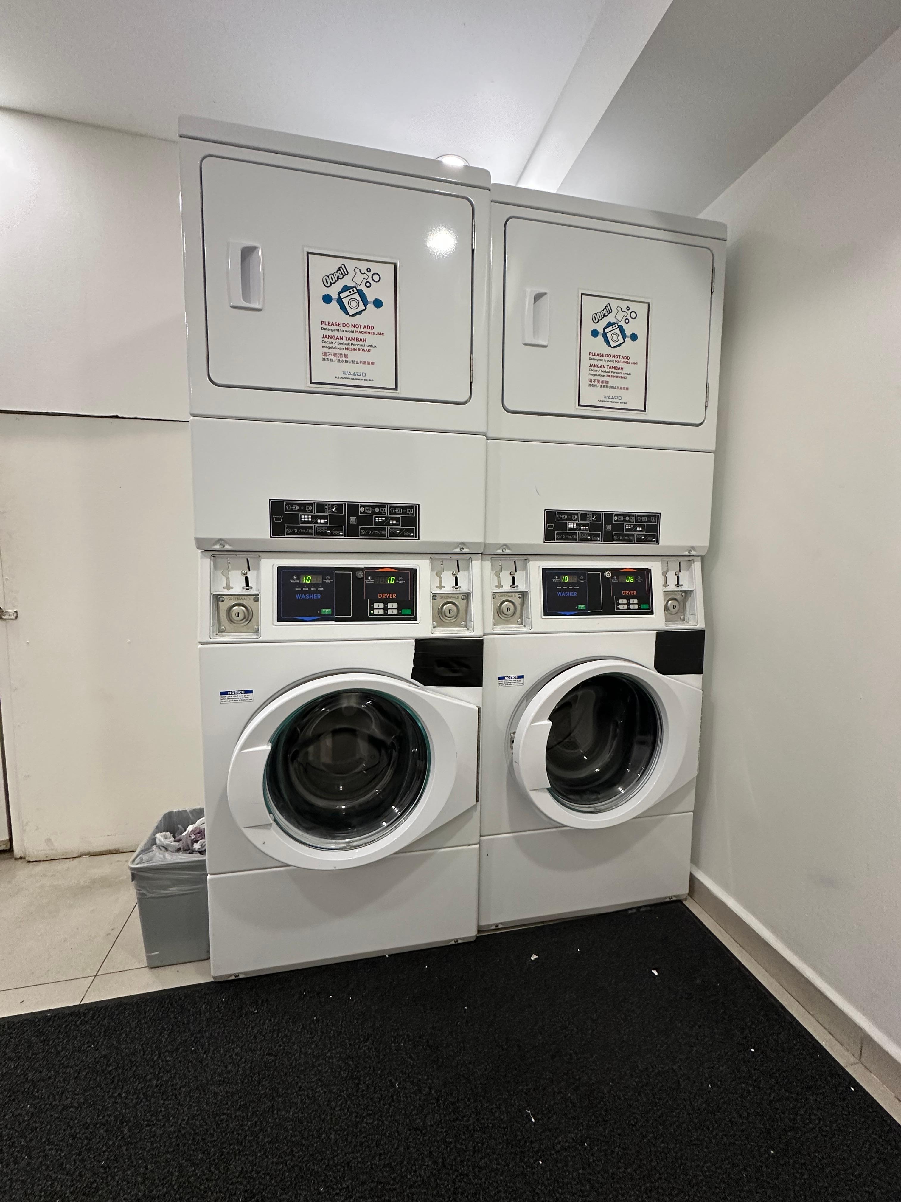 Washing machines with detergent inside them and dryers 