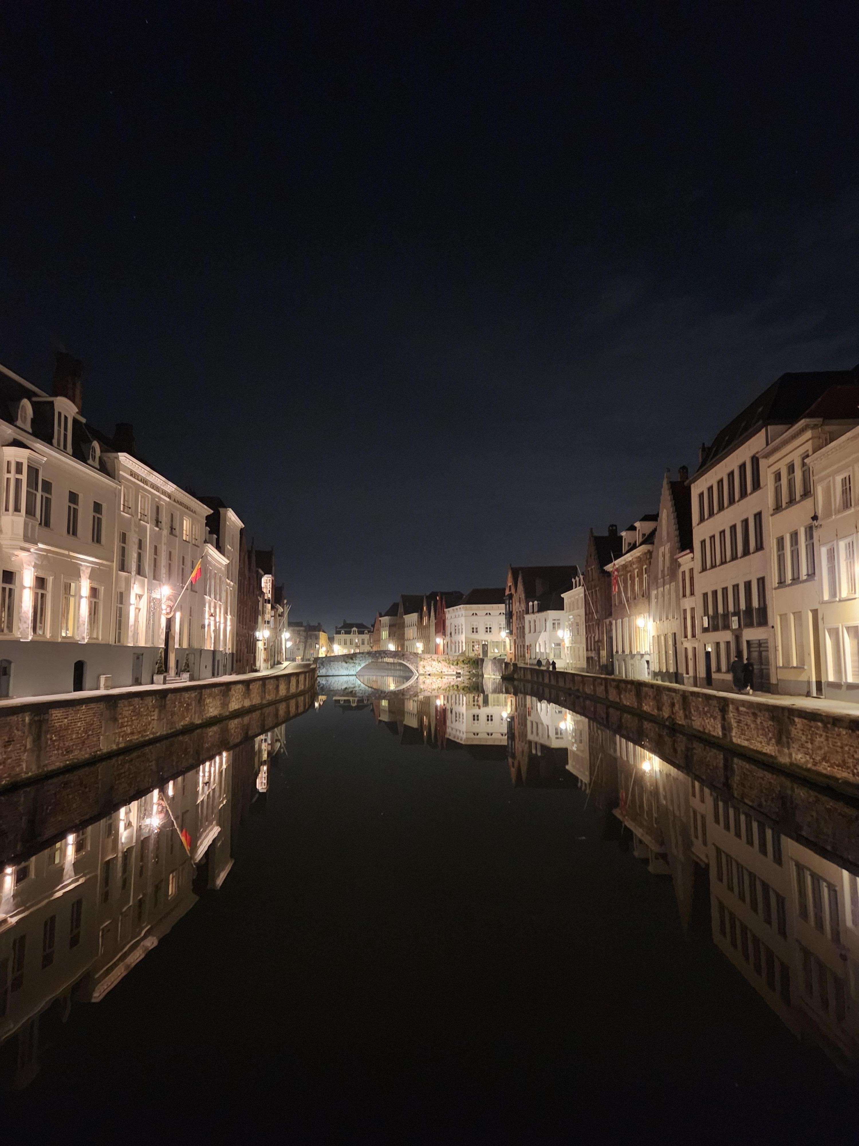 Night time view right outside the hotel