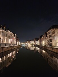 Night time view right outside the hotel