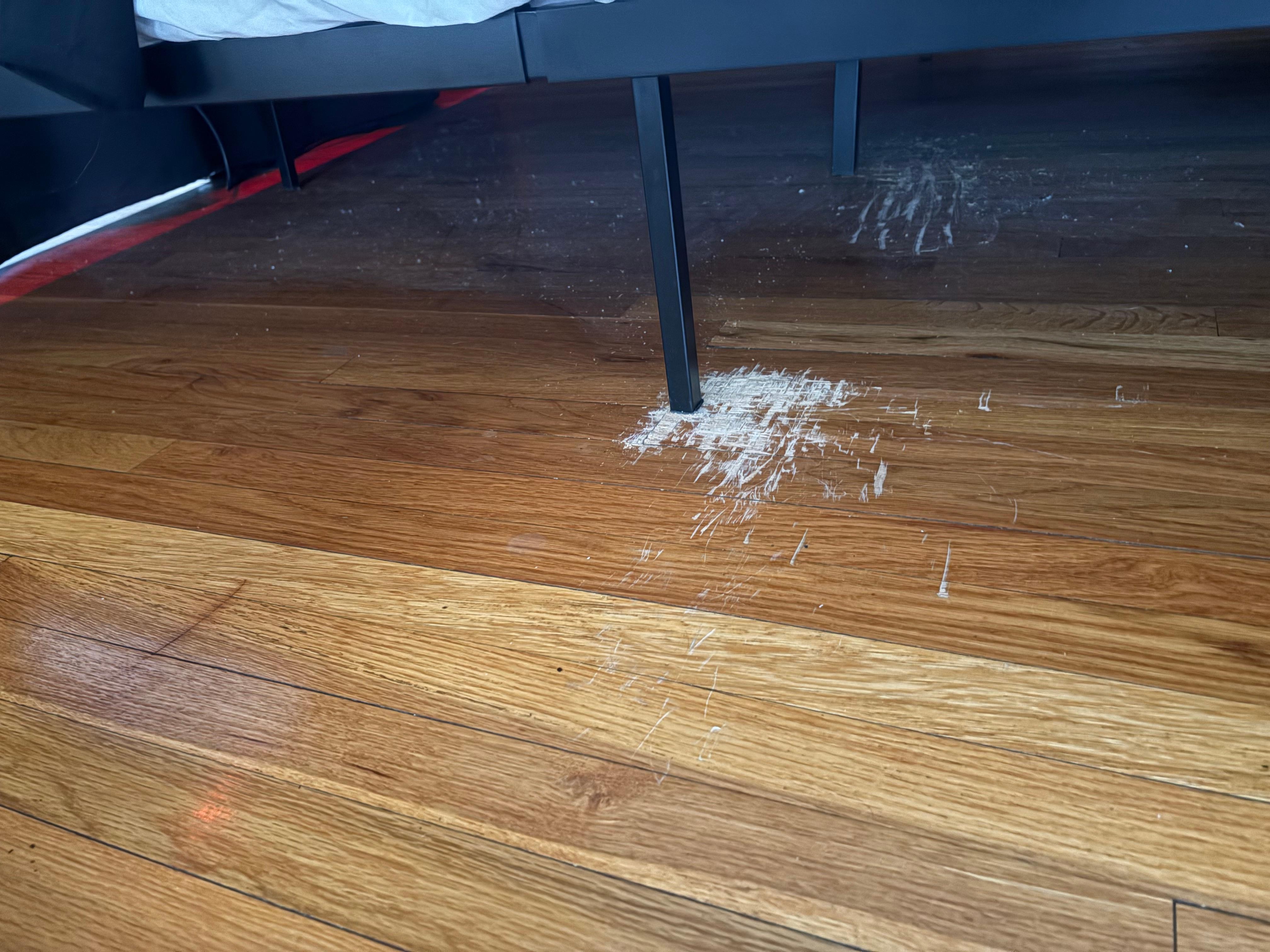 The bed scrapes the floor and creaks with any movement.