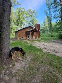 The cabin and my dog