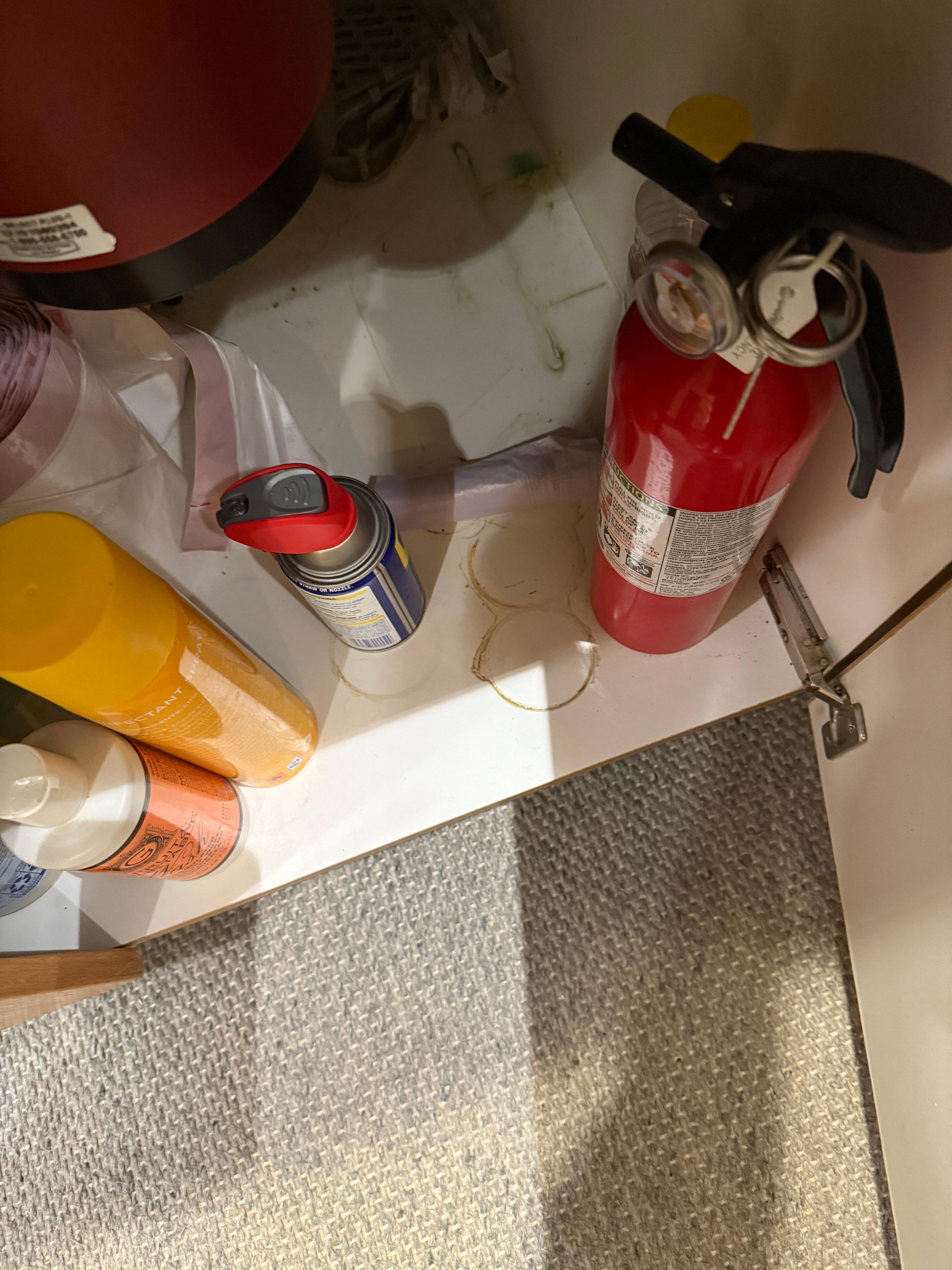 Stained cabinets
