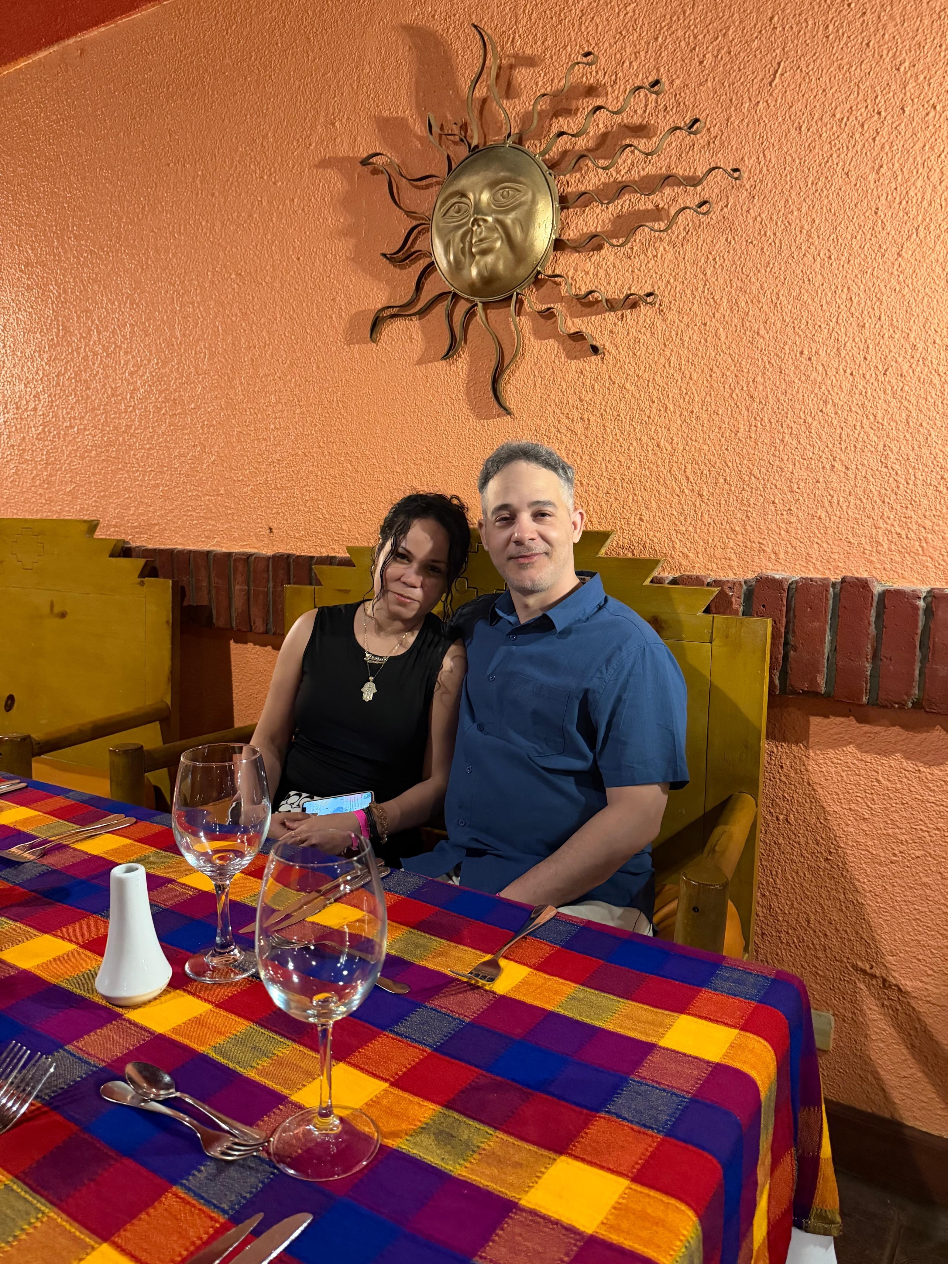 En el restaurant Mexicano.