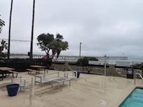We can see the pier front the hotel and swimming pool too