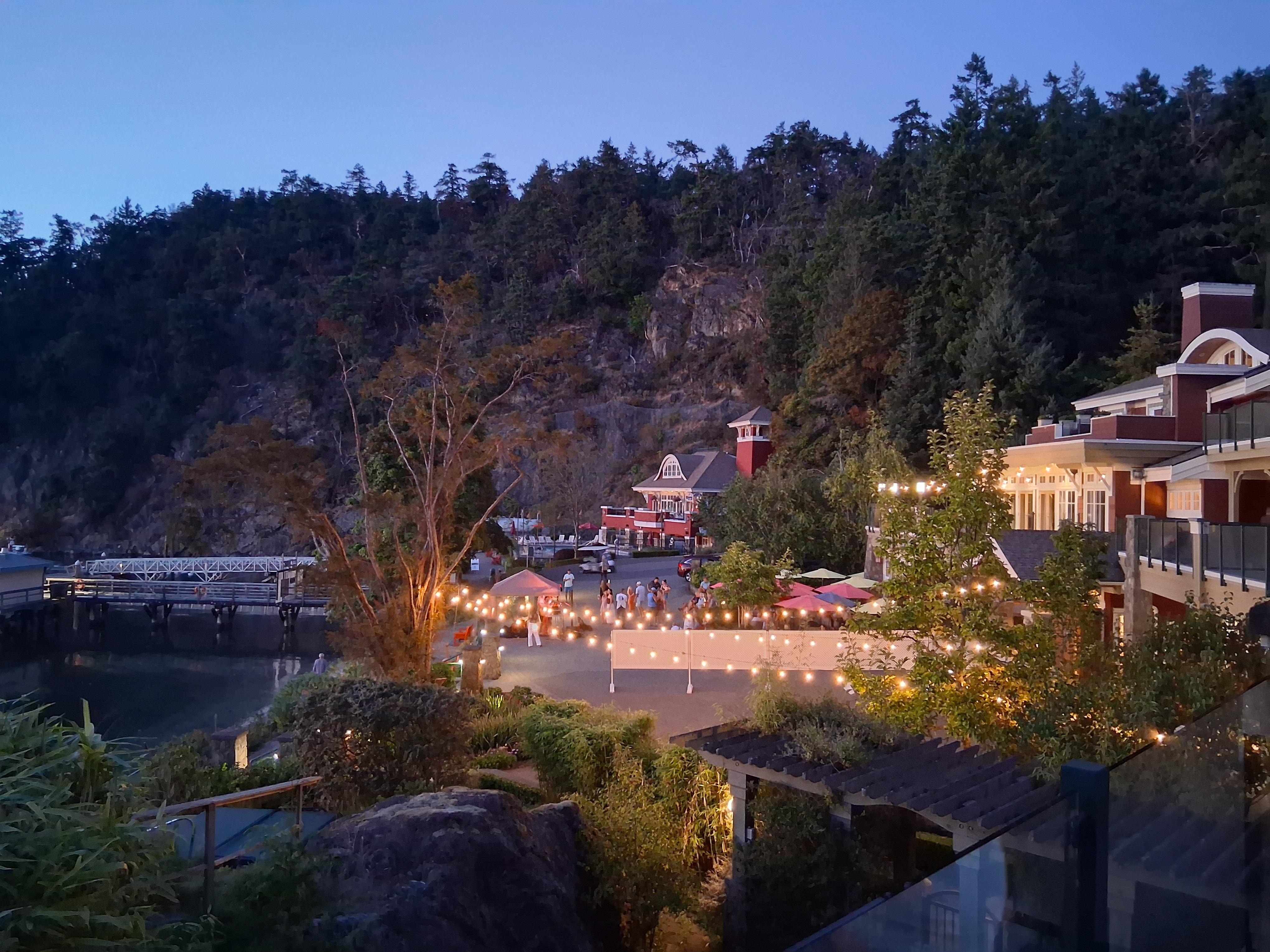 Looking from second floor to lower pool