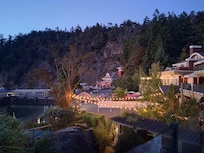 Looking from second floor to lower pool
