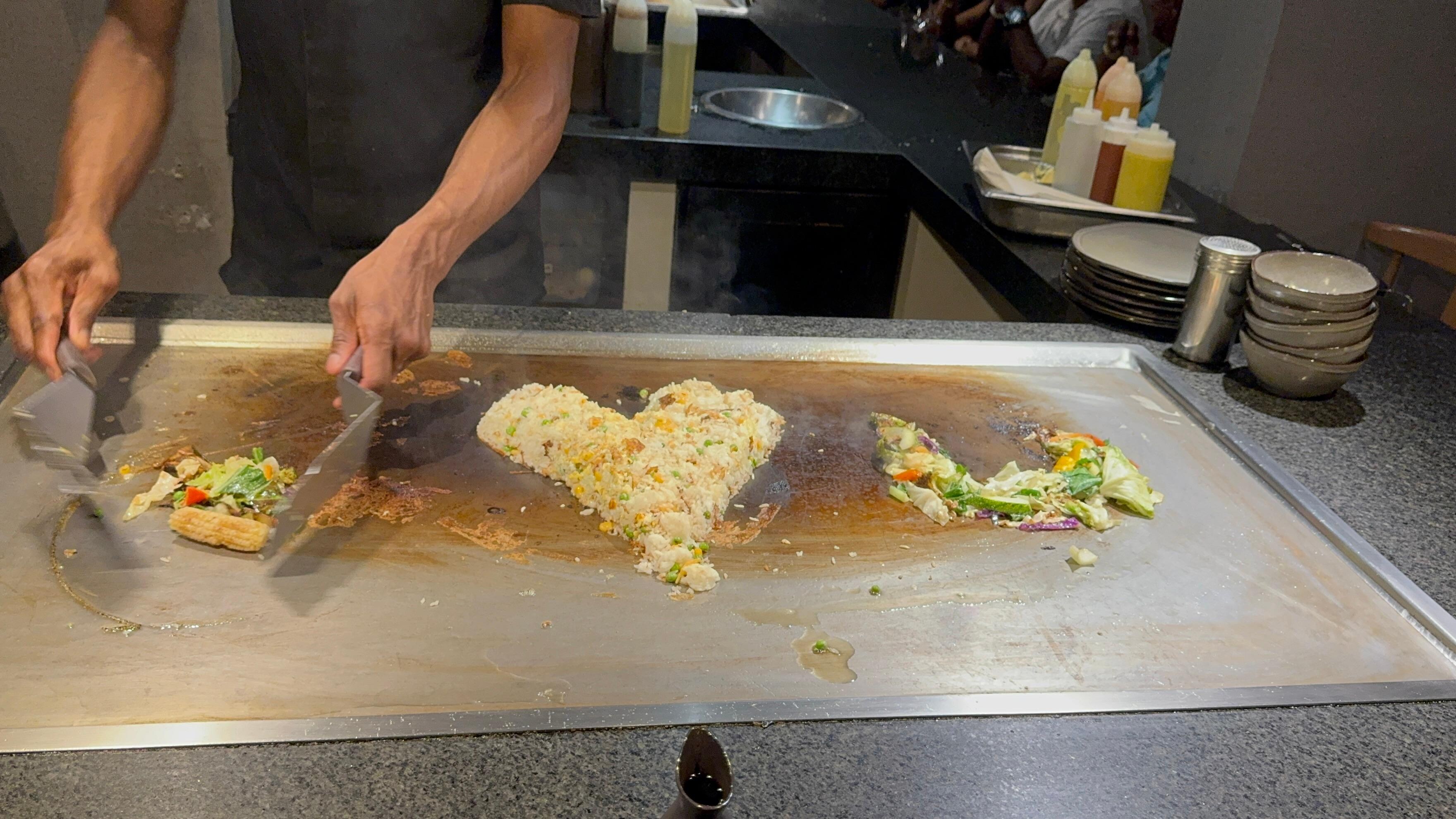 Great chef at Momo Restaraunt - Hibachi Grill with Jamaican twist! 