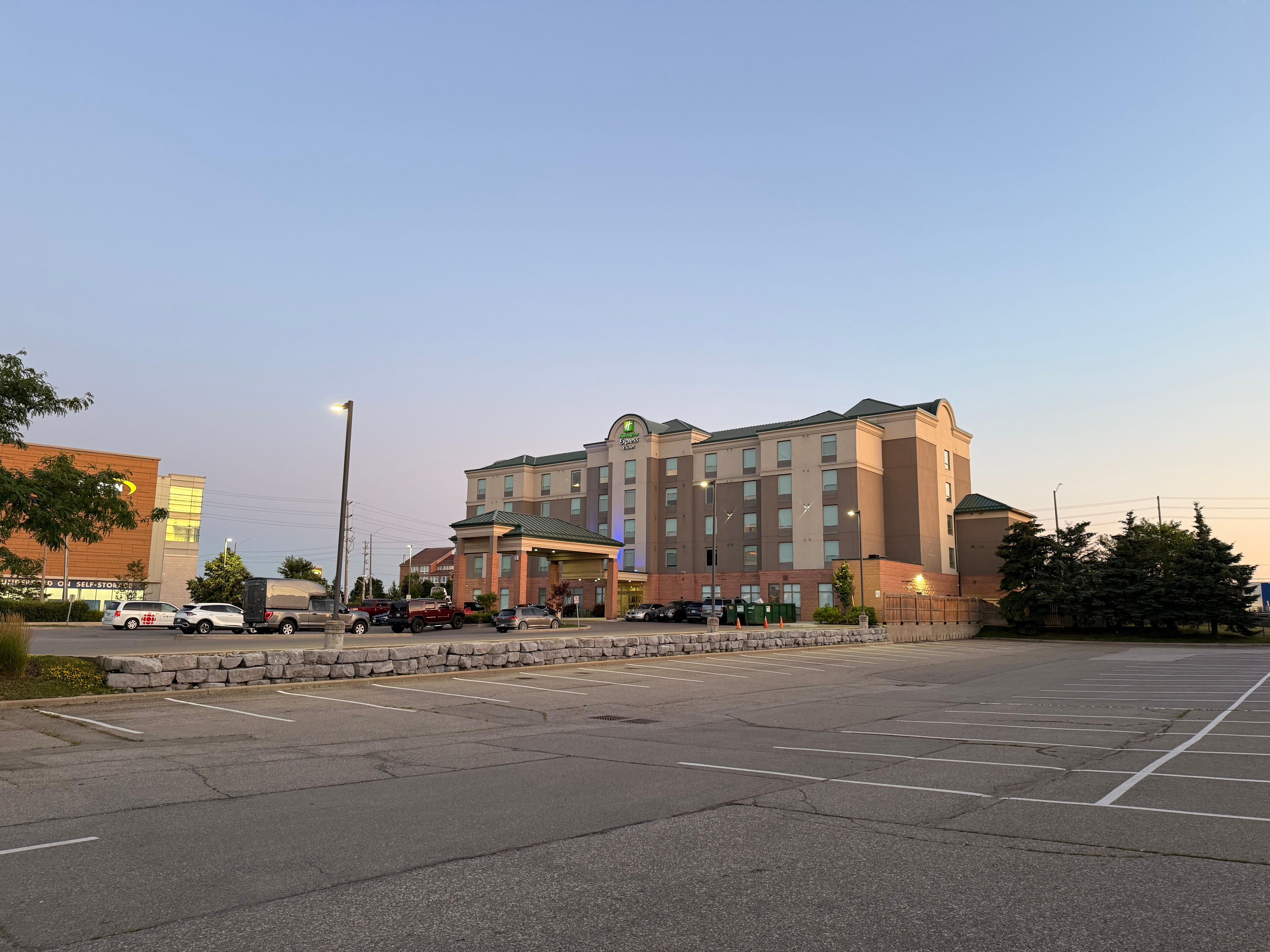 Parking lot and front entrance is on Nevets Road. 