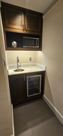 Extra mini sink, fridge and microwave.