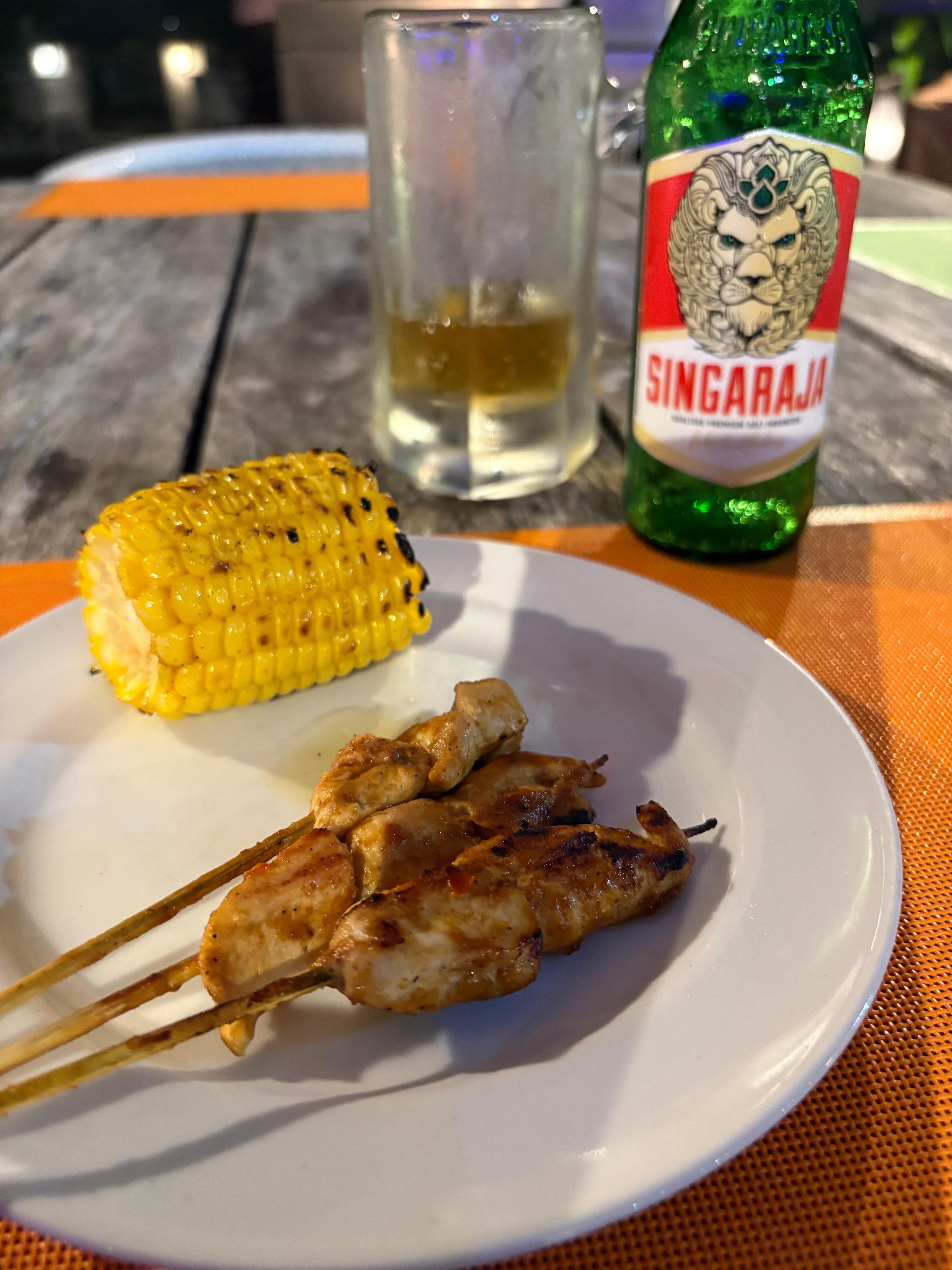 Grilled chicken and grilled corn