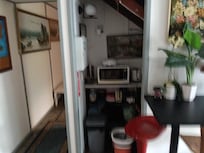 Here's a picture of the microwave area inside but it doesn't heat