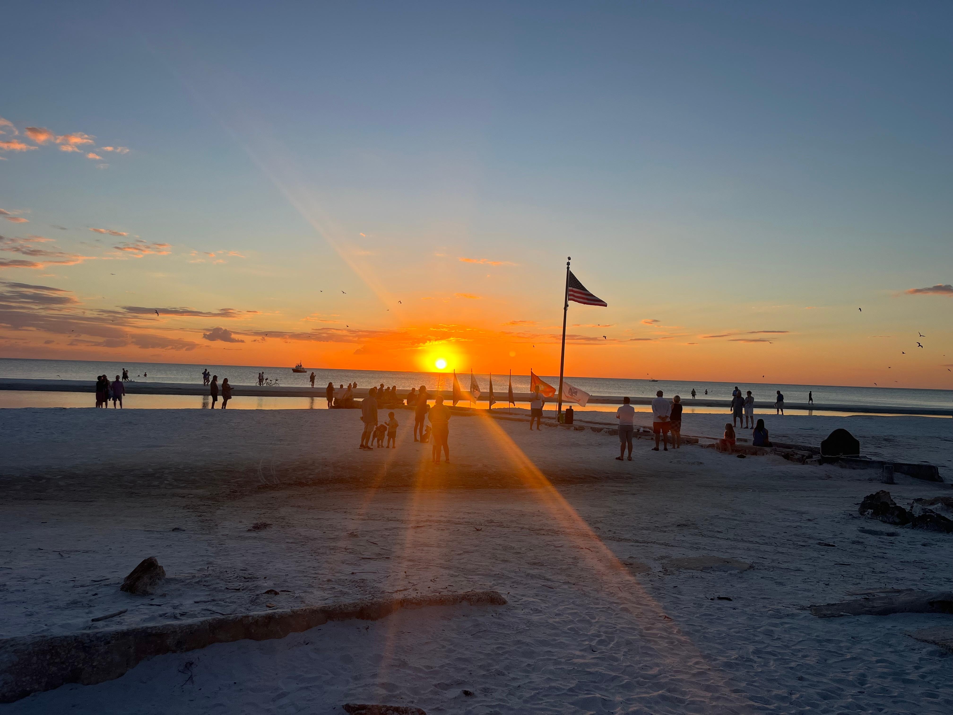 Patriot Park at sunset. A Must See! Close to the village 7 days a week 30 minutes before sunset honoring our active and retired military veterans.