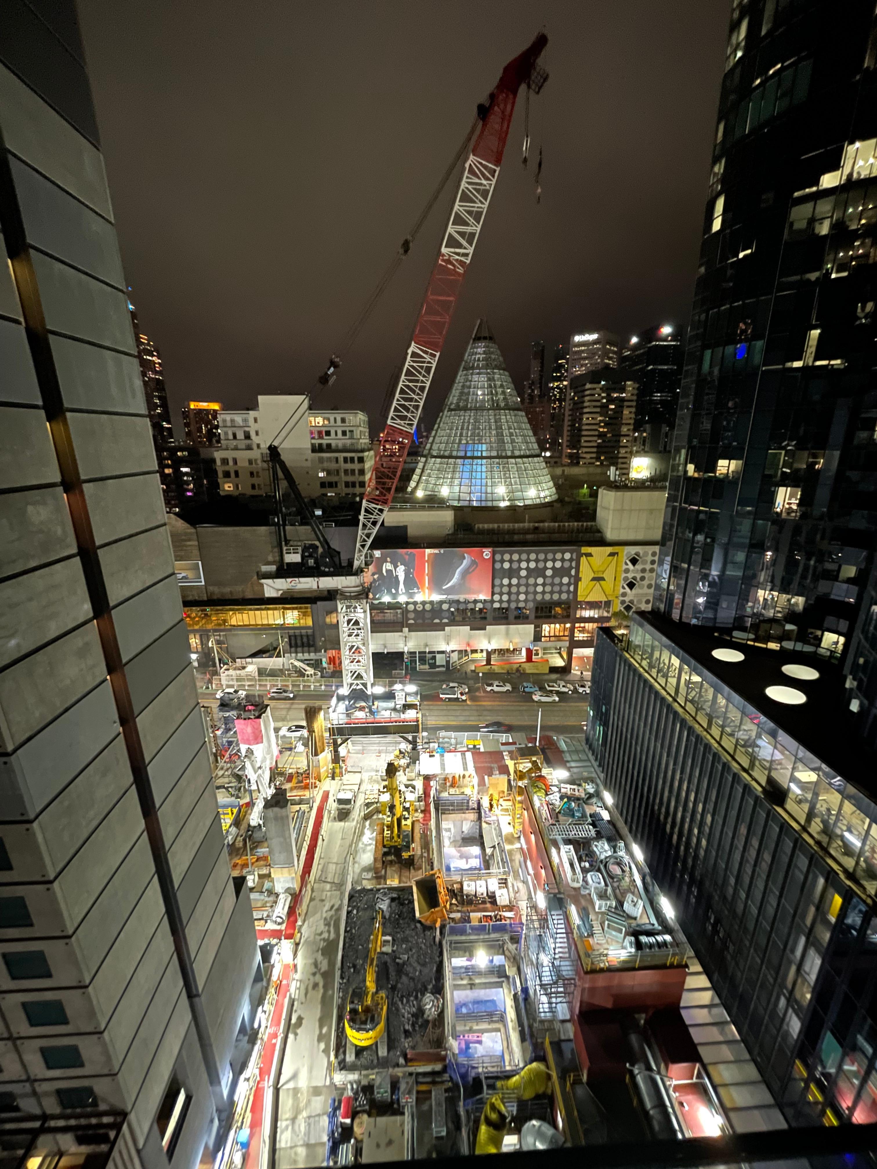 It’s a pretty sight and the construction is M-F it will eventually stop