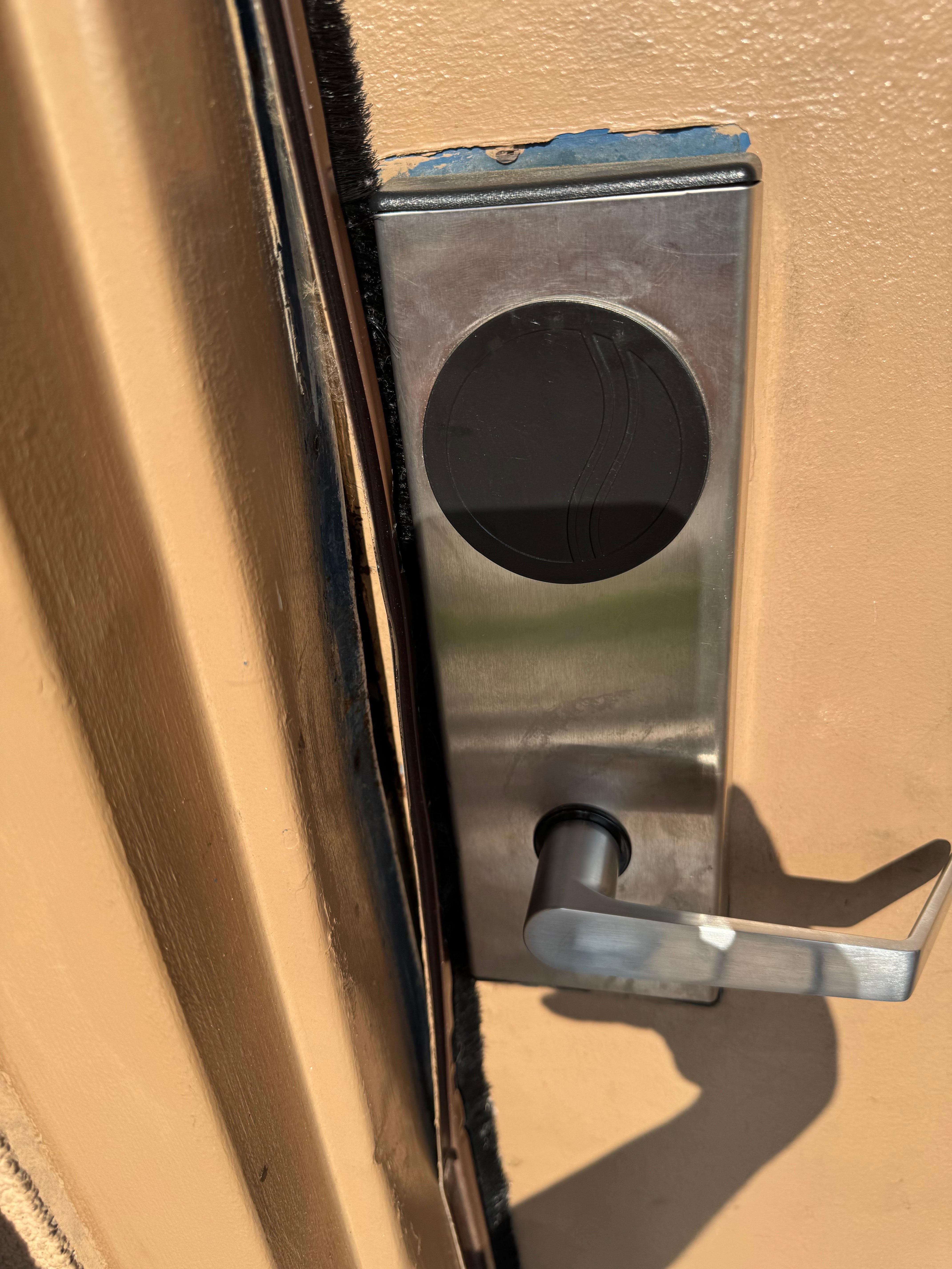 broken entrance by the door knob